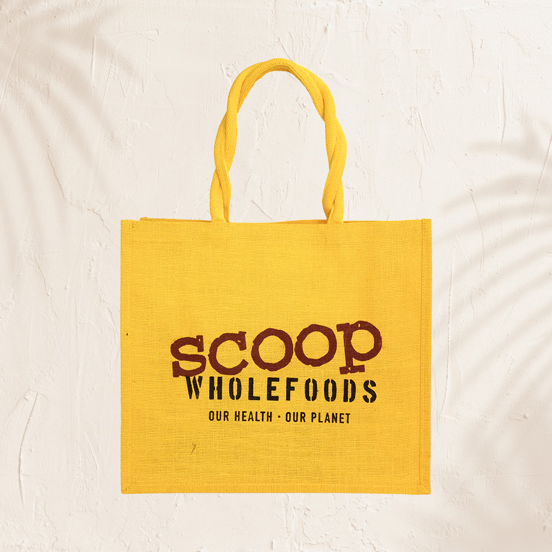 Yellow Hessian Large Reusable Bag