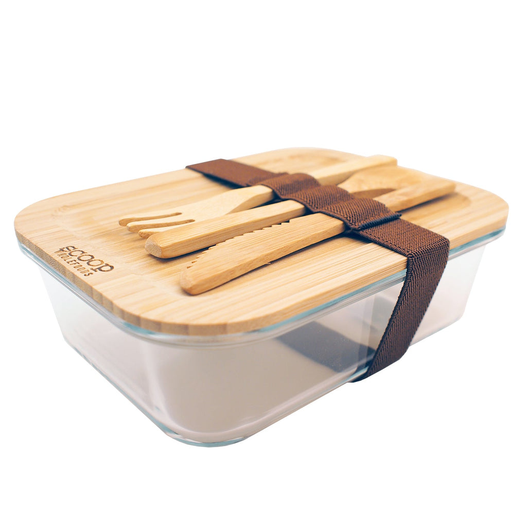 Lunch Box with Bamboo Cutlery Set