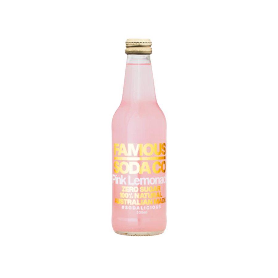Famous Soda Co Pink Lemonade 330ML Drinks And Juices