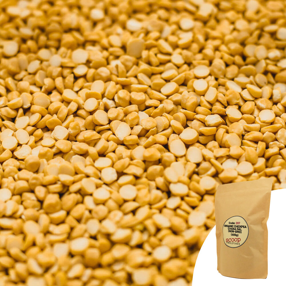 Organic Chickpea Chana Dhal Pouch 600G Grains And Beans
