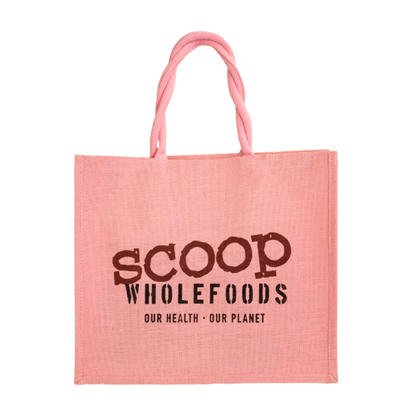 Pink Hessian Large Reusable Bag