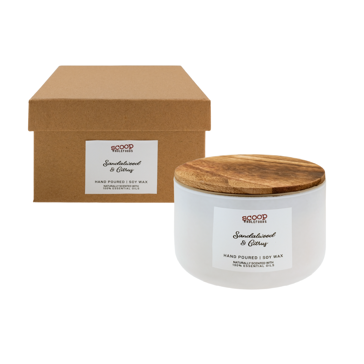 Soy Wax Candle in Sandalwood & Citrus Home And Living