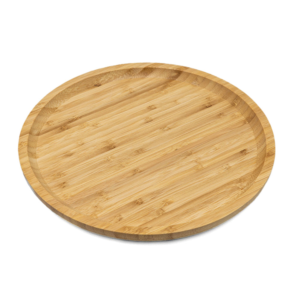 Bamboo Round Serving Plate 25Cm Kitchen And Dining